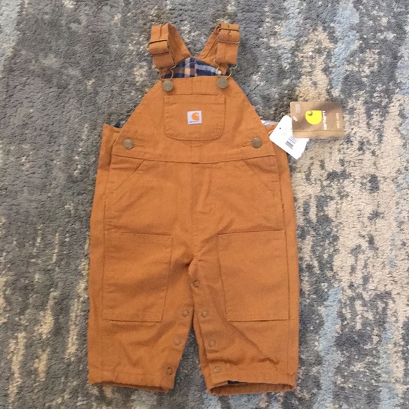 Nwt Carhartt Baby Boy Flannel Lined Bib 